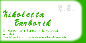 nikoletta barborik business card